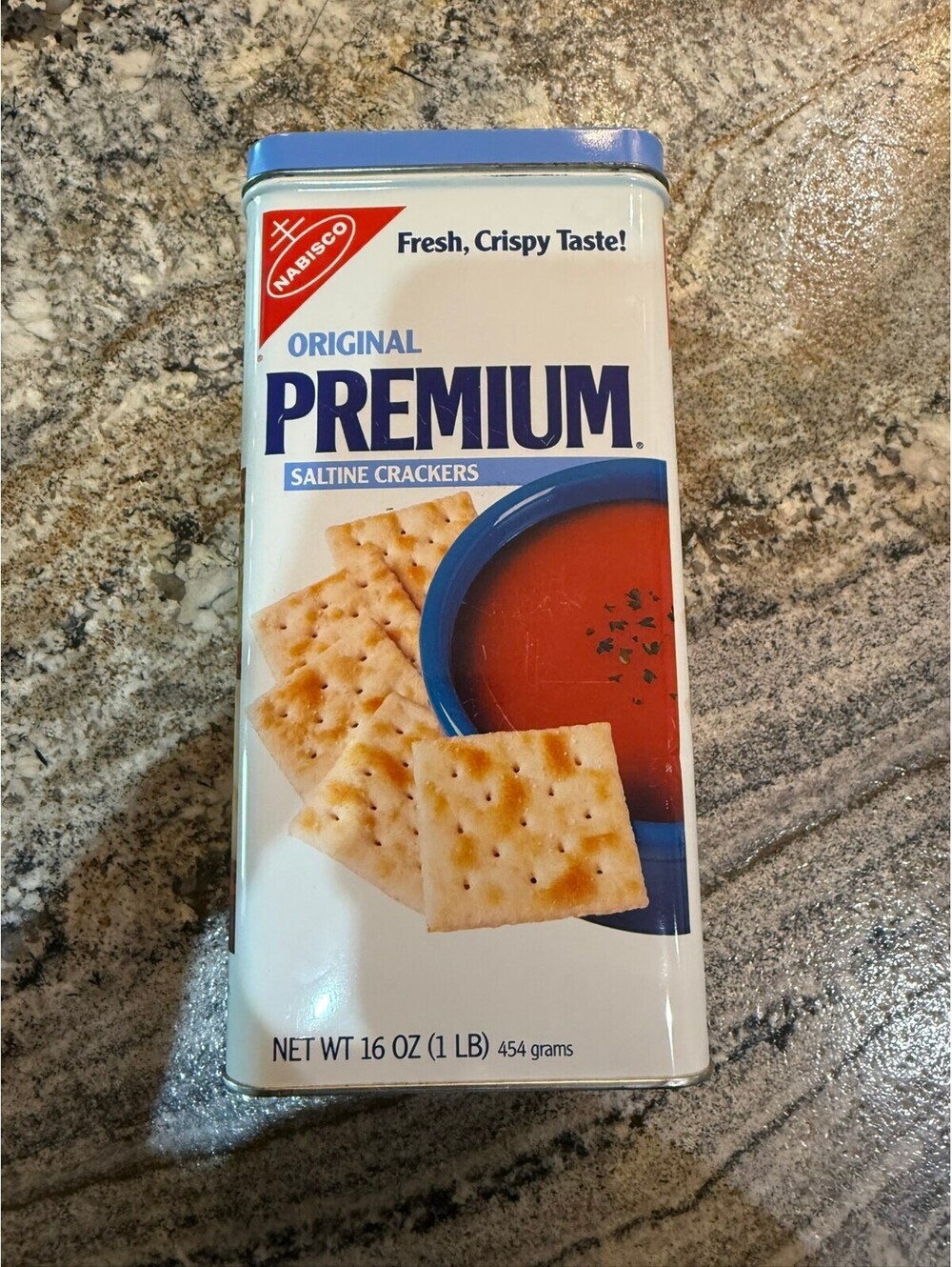 Vintage Nabisco Premium Saltine Crackers Metal Tin Container